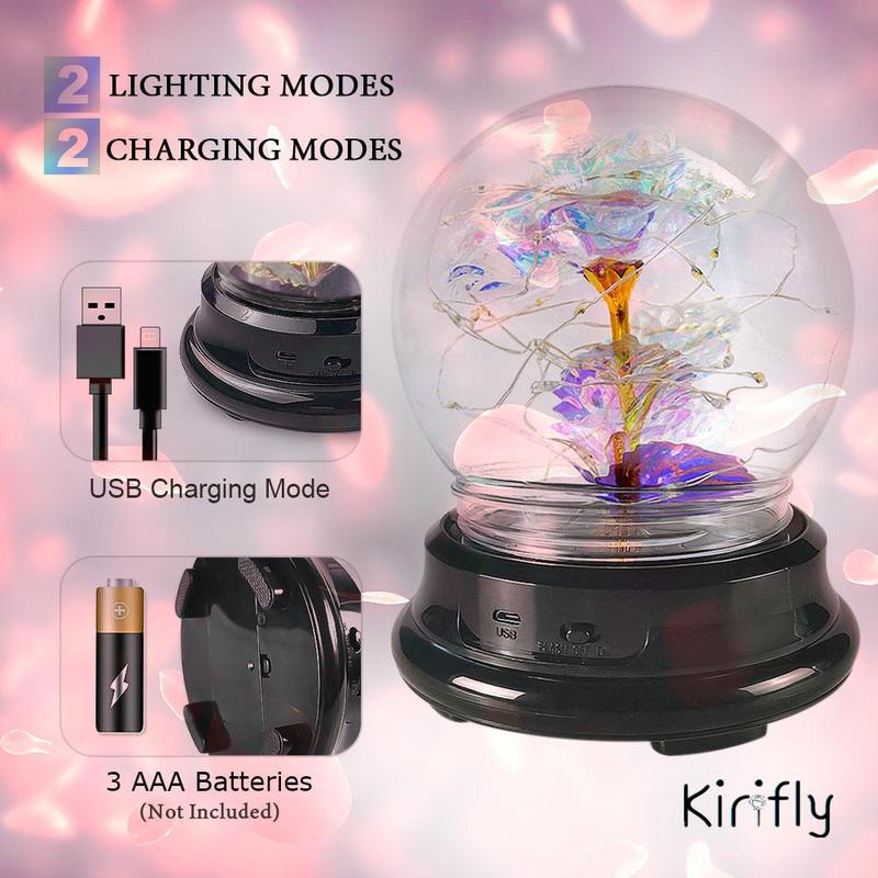 Rose Ball LED Light Decor, Creative Decorative Ball for Home Party Wedding Festival Gifts [Batteries/USB Powered, without Battery] 3