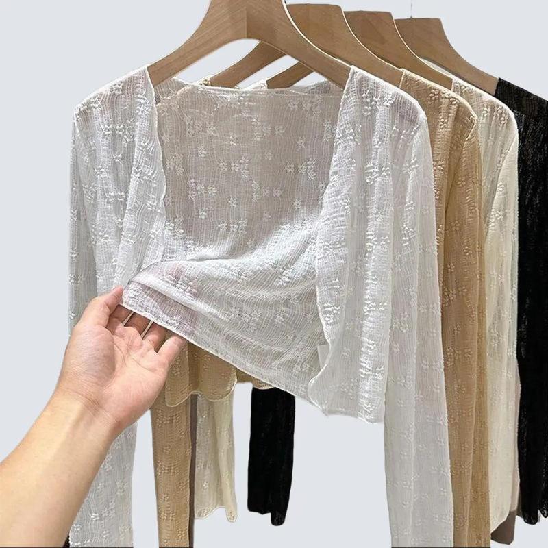 Deal Mở Bán Áo Cardigan Thêu Hoa Lưới Nổi Hót Mùa Hè Áo Khoác Nhẹ Mỏng Sang Trọng Quý Phái Với Hoa Bé Xinh