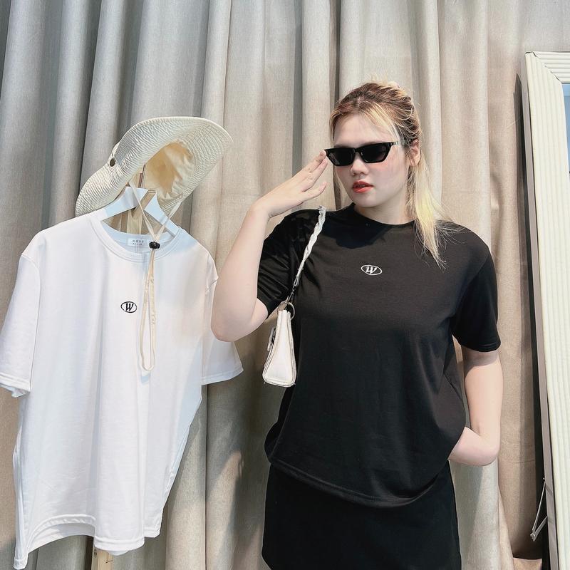 [Bigsize] Áo thun cổ tròn Baby Tee thêu logo Bigsize chuẩn form đủ size 60-100kg