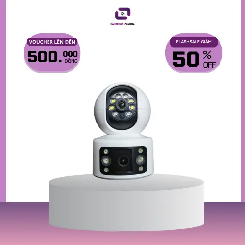 [ Bảo hành 12 tháng] Camera Yoosee U19T- 2 mắt 2 khung hình- Xoay 360 độ ngang- 120 độ dọc- Chống nước chống mưa-  Đàm thoại gọi điện 2 chiều- Hình ảnh 15.0 mpx nhìn siêu nét- Trợ sáng ban đêm có màu rõ nét như ban ngày- Hải Phong Camera