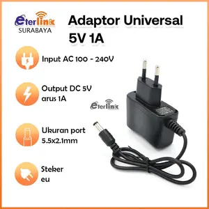 Adaptor 5V-1A untuk power tambahan USB HUB 5 VOLT - 1 AMPERE Normal