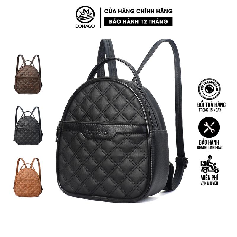 Balo Da Mini Nữ DOHAGO Balo Thêu Họa Tiết Hình Thoi Trẻ Trung Cá Tính - BN13