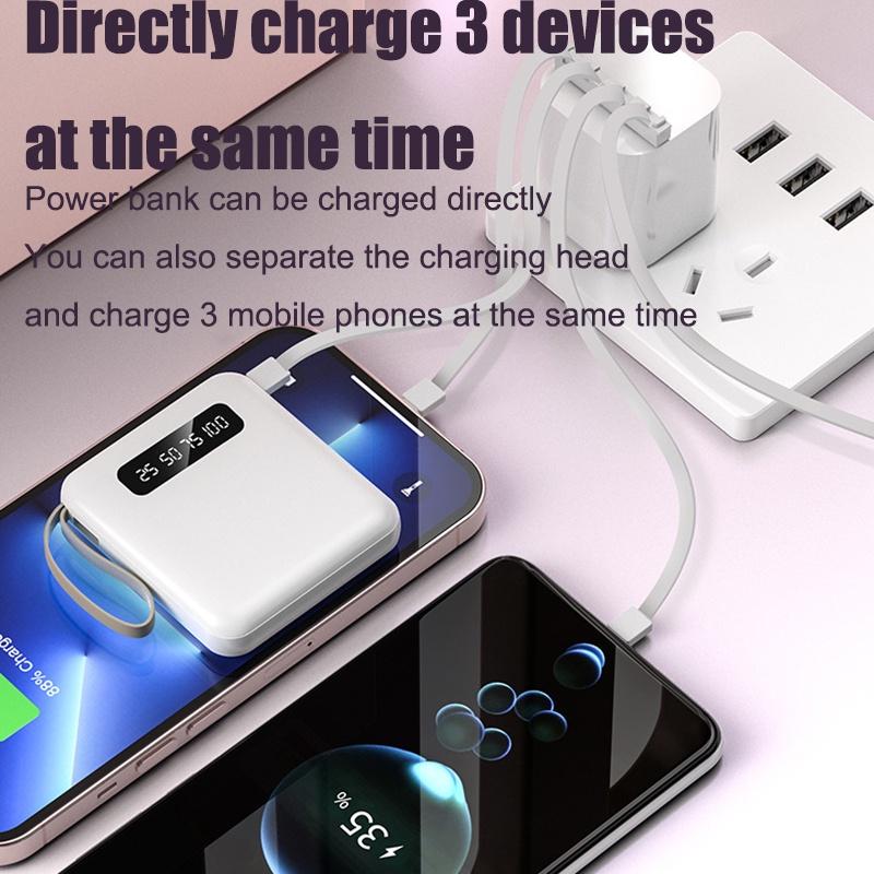 MOYATU Powerbank 20000 mah Mini Size with 4 Kabel 2.1A Fast Charging LED Senter Display power  bank 5