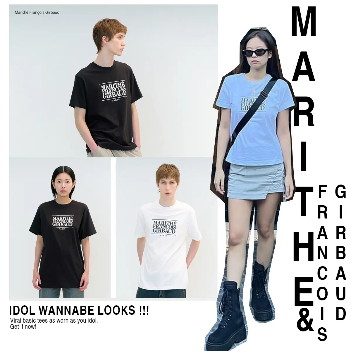 Hypestore Kaos Jennie Blackpink | MARITHE FRANÇOIS | Classic Logo T-shirt for Men
