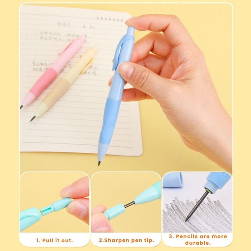 New HB Mechanical Pencils 2.0mm Correct Holding Pen Posture Automatic Pencils Writing Tool with Sharpener Propelling Pencil Students 4