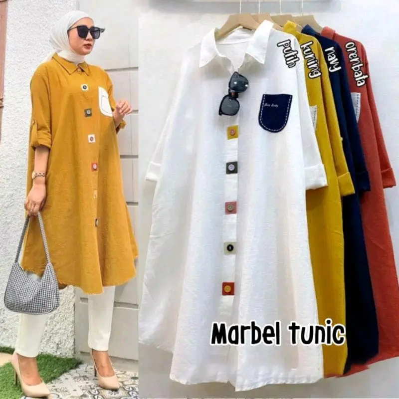 BAJU TUNIK WANITA TERBARU BLOUSE MUSLIM PANJANG ATASAN WANITA KEMEJA PANJANG LEBARAN 2023
