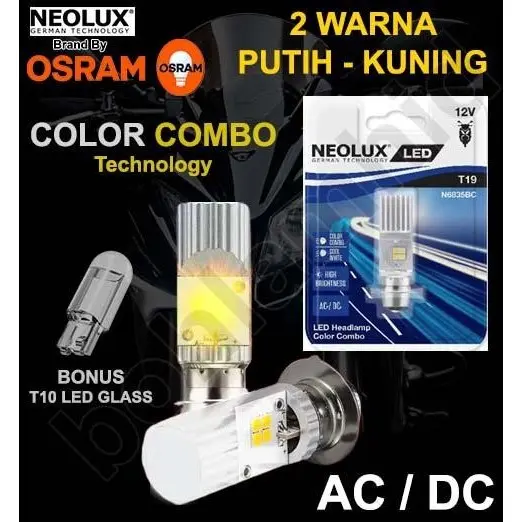 LED Motor NEOLUX T19 OSRAM SUPRA X 125 FI 2 Warna Putih Kuning H6