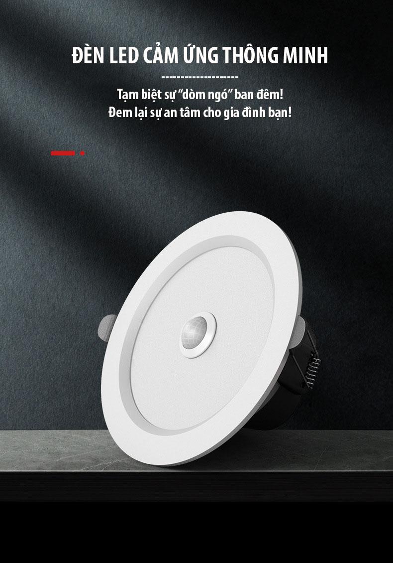 Product Introduction of Đèn LED âm trần cảm ứng chuyển động, đèn led âm trần cảm biến điều khiển bằng giọng nói, tự động tắt đèn, cảm nhận ánh sáng thông minh,Thiết kế chắc chắn, Hiệu suất vượt trội, Ánh sáng chất lượng cao 7