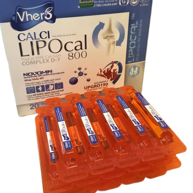 Canxi sinh học Lipocal ống uống Vherds( hộp 20 ống 10ml) - TPBVSK262