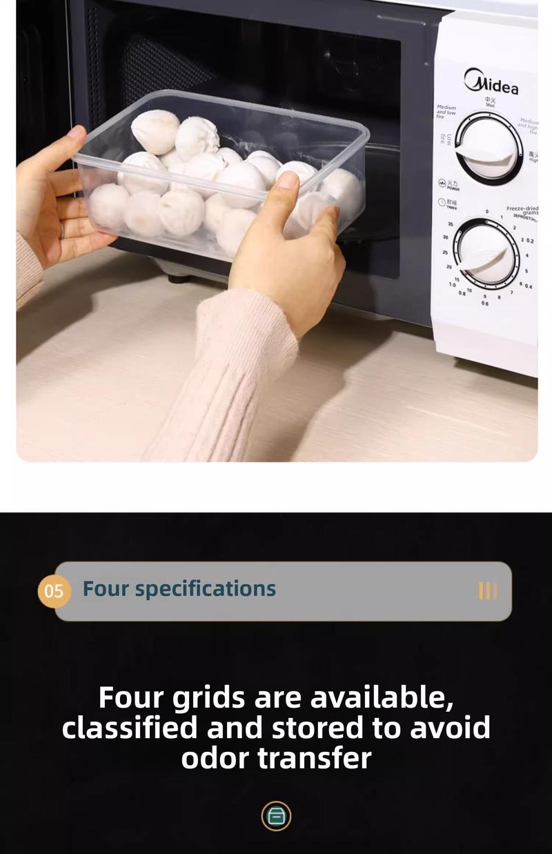Product Introduction of Kitchen refrigerator rectangular thick fresh-keeping box lid sealed microwave oven heating lunch box vegetable and fruit storage box 8