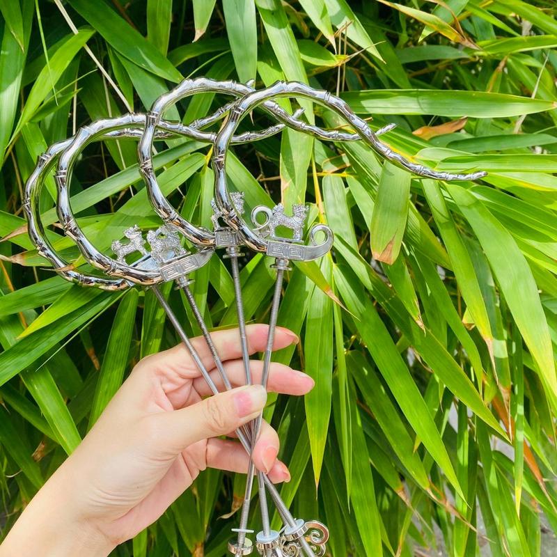Móc đốt trúc bạch kèm linh vật tàu crom bản đại cho lồng vuông chào mào choè my
