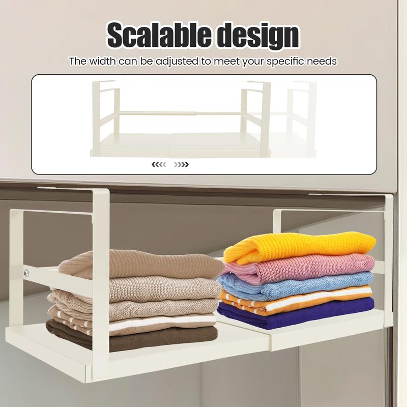 Product Introduction of Expandable Under Shelf Storage Carbon Steel Under Shelf Basket Hanging Under Shelf Organizer Slide in Under Cabinet Shelf for Pantry Cabinet Laundry Room c05Pp 32