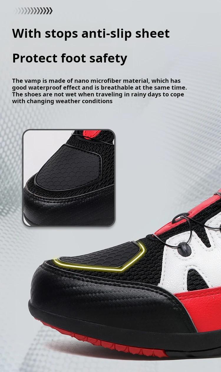 Product Introduction of Men Boots Motorcycle Casual Shoes Microfiber Waterproof Anti-slip Outdoors Travel Equipment Sneakers Motorcycle Shoes Riding 5