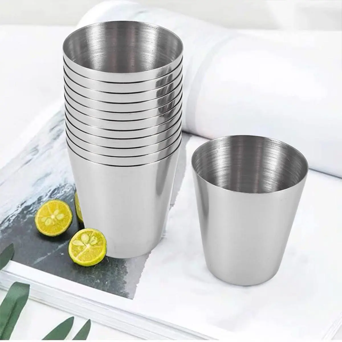 Stainless Steel Shot Glass Drinking Container Stainless Shot Cup Sake Glass Sauce Cup Shot Cup, 30Ml(10Z) Camping Travel Coffee Tea Cup For Whiskey Tequila Liquor Drinkware Stylish