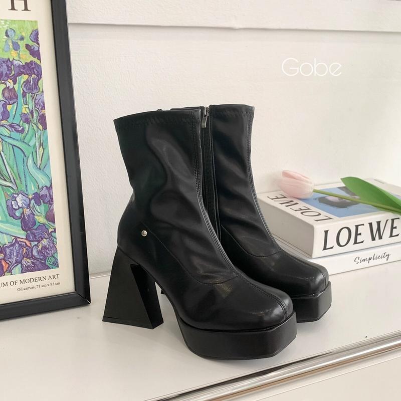 T21 - [GOBE SHOES] - Bốt cao gót khoá cạnh 3
