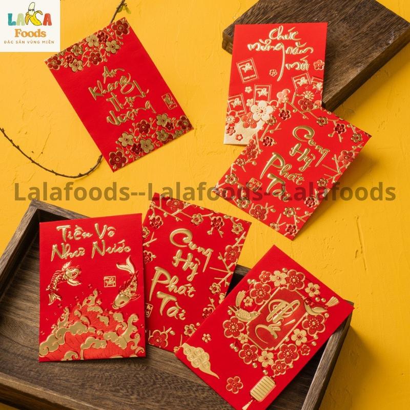 Product Introduction of ￼Combo 30 cái bao lì xì mini 8x11 giấy nhung đỏ truyền thống in nổi mix ngẫu nhiên 34