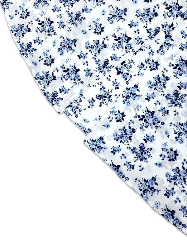【Plus Size】 Ditsy Floral Print Tie Front Split Thigh Dress, Boho Fashion Casual Short Sleeve Dress for Daily Holiday Vacation Wear, Women Plus Clothing for Summer 4