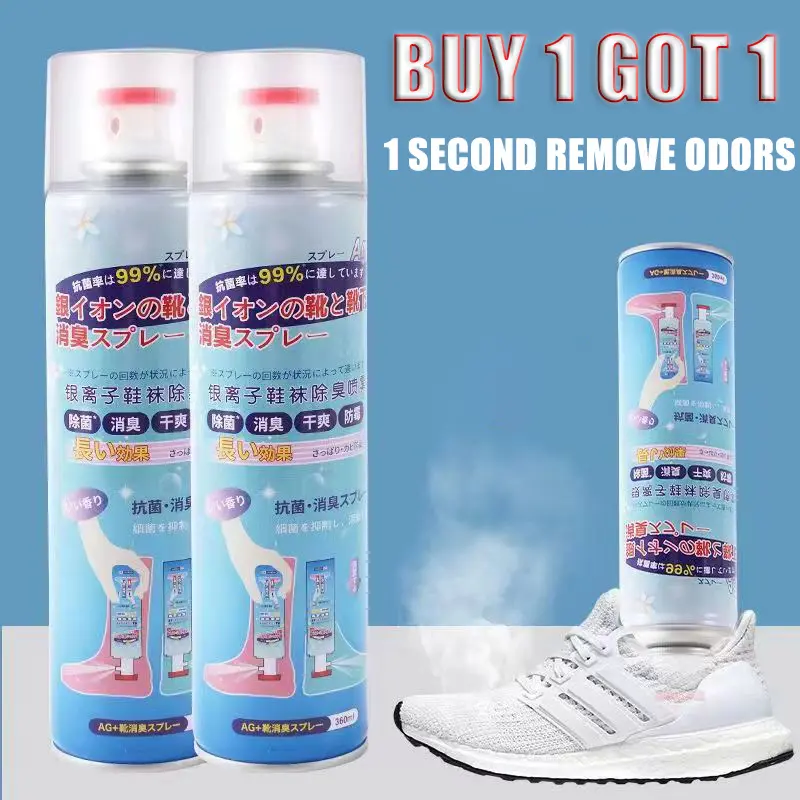 BUY 1 Got 1 260ML Shoe Deodorant Spray Socks and Shoes Stink Freshener Odor Remover Antibacterial Spray Footwear Cleaning Comfort Odor Deodorize Shoe Spray