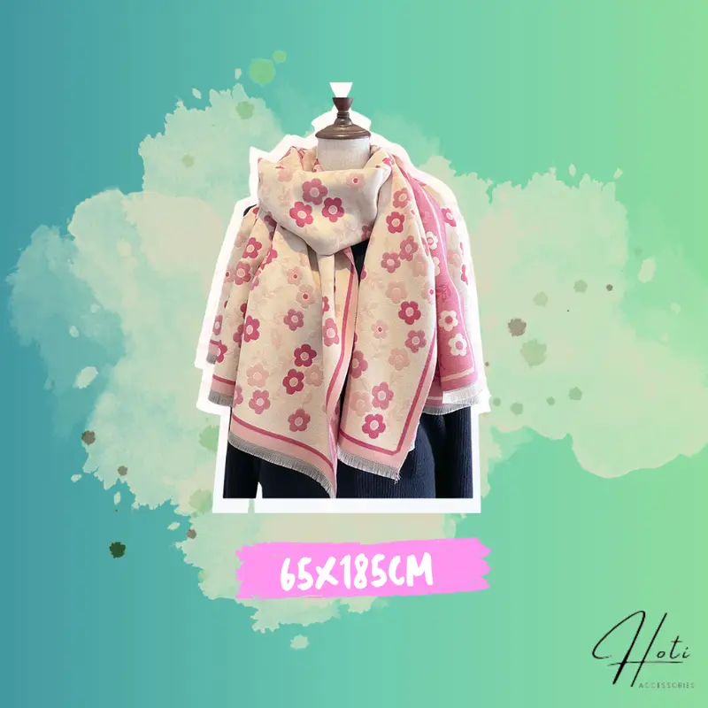 Khăn Quàng Cổ Tone Hồng Unisex, Khăn Choàng Cổ Len Xinh Xắn Giữ Ấm Phong Cách Hàn Quốc, Thời Trang Mùa Đông -HOTI 5