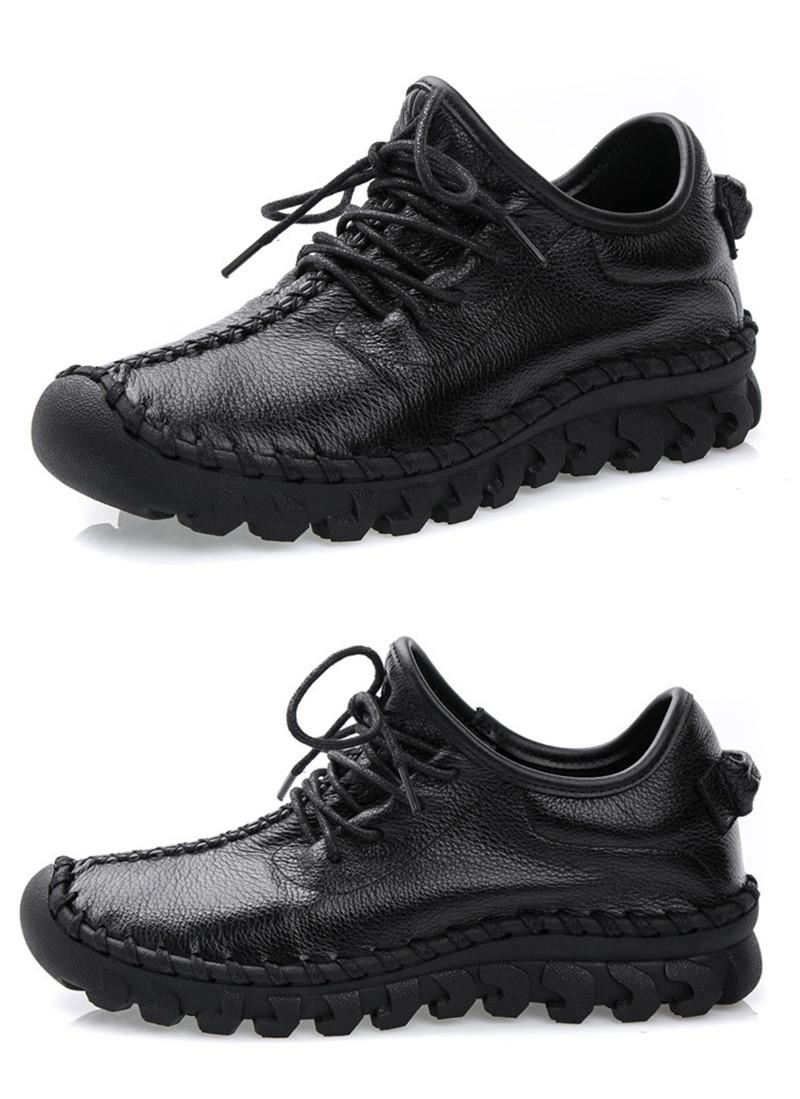 Product Introduction of Women Female Genuine Leather White Shoes Flats Loafers Lace Up Sports Breathable Vulcanized Shoes Plus Size 41 42 3