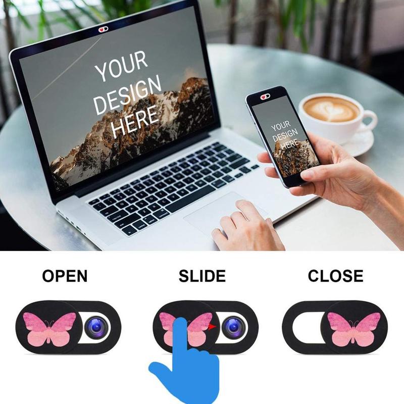 Butterfly Pattern Webcam Laptop Camera Cover, Ultra-thin Slide Webcam Laptop Camera Cover for Echo Show, Smartphone, Computer, Tablet, Chromebook, PC, Tech Accessories 3