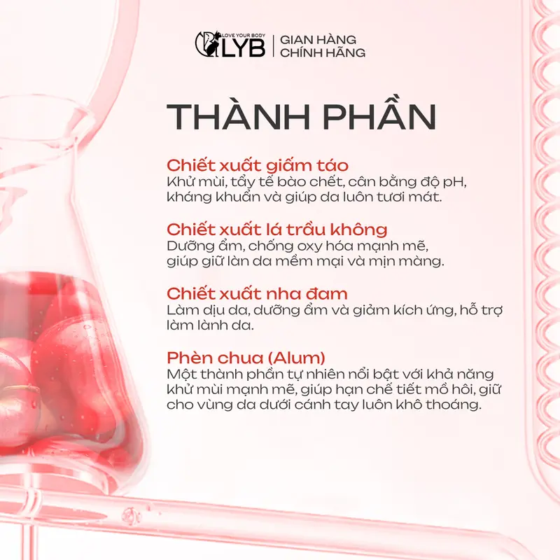 Lăn Khử Mùi & Dưỡng Sáng Son Nách LYB Hương Táo Đỏ - Dưỡng Sáng Nách, Giảm Tiết Mồ Hôi 10ml 5