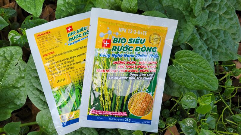 Product Introduction of Phân bón dưỡng đòng, trổ thoát, bông dài nhiều hạt BIO SIÊU RƯỚC ĐÒNG sử dụng cho lúa gói 25gram 1