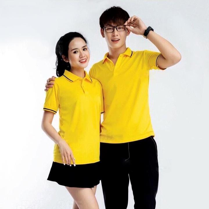  Top Áo Polo Nữ Trơn Có Cổ Thể Thao Cá Sấu Mè Andromeda Màu Vàng Vải Siêu Nhẹ Mát Form Xuông Đồng Phục Cho Cả Nam Women Thun 