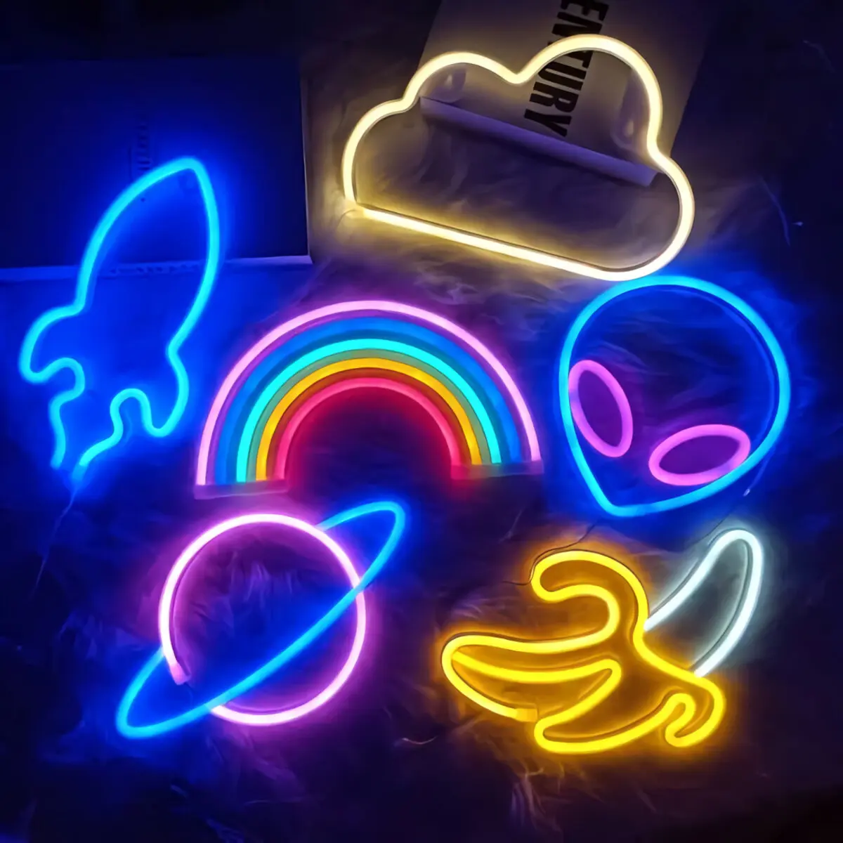 Lampu Dekorasi LED bohlam Neon Light hiasan dinding kamar Aestetic lampu strip