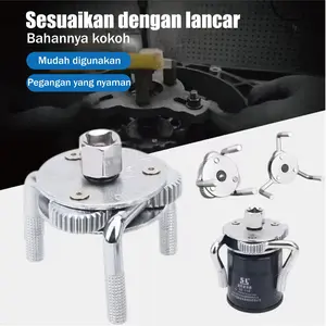Kunci Filter Oli 3 Rahang Bulat 69-130mm, Alat Servis Mobil untuk Perawatan Mesin, Baja Karbon Tahan Lama, Anti Slip, Ringan & Portable, Mudah Dipasang, Cocok untuk Mekanik Profesional & Home Service.