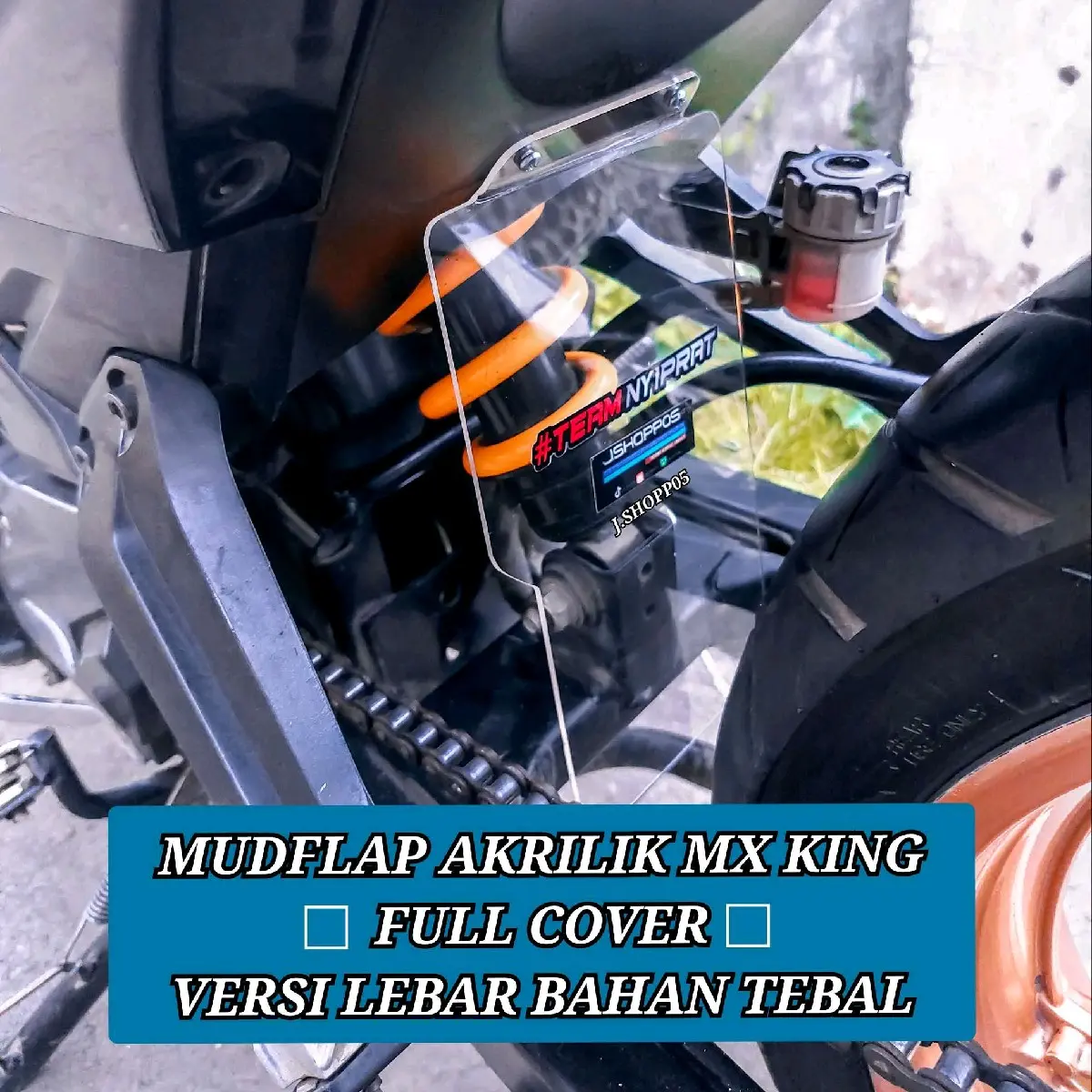 MUDFLAP AKRILIK MX KING ADA YANG VERSI FULL COVER [ LEBAR ] ADA YANG VERSI KECIL