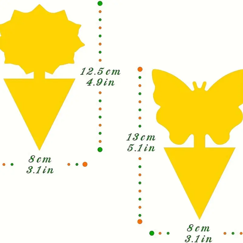 Garden Sticky Insect Board, 20pcs/set Outdoor Insect Sticky Board, Indoor Flower Pot Insect Control, Pest & Weed Control Supplies 1