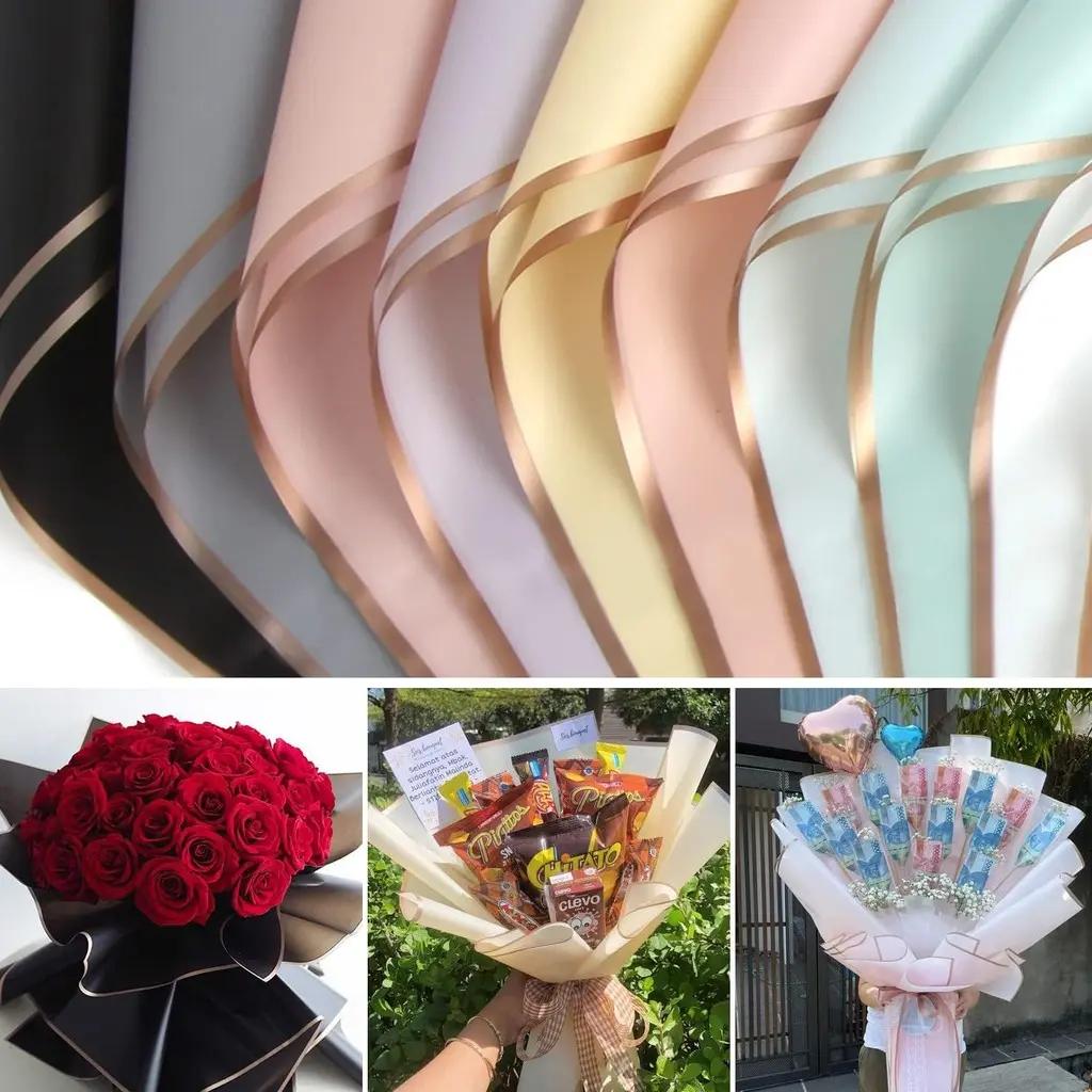20PCS 58*58cm Waterproof Flower Wrapping Paper Flower Bouquet Wrapper ...