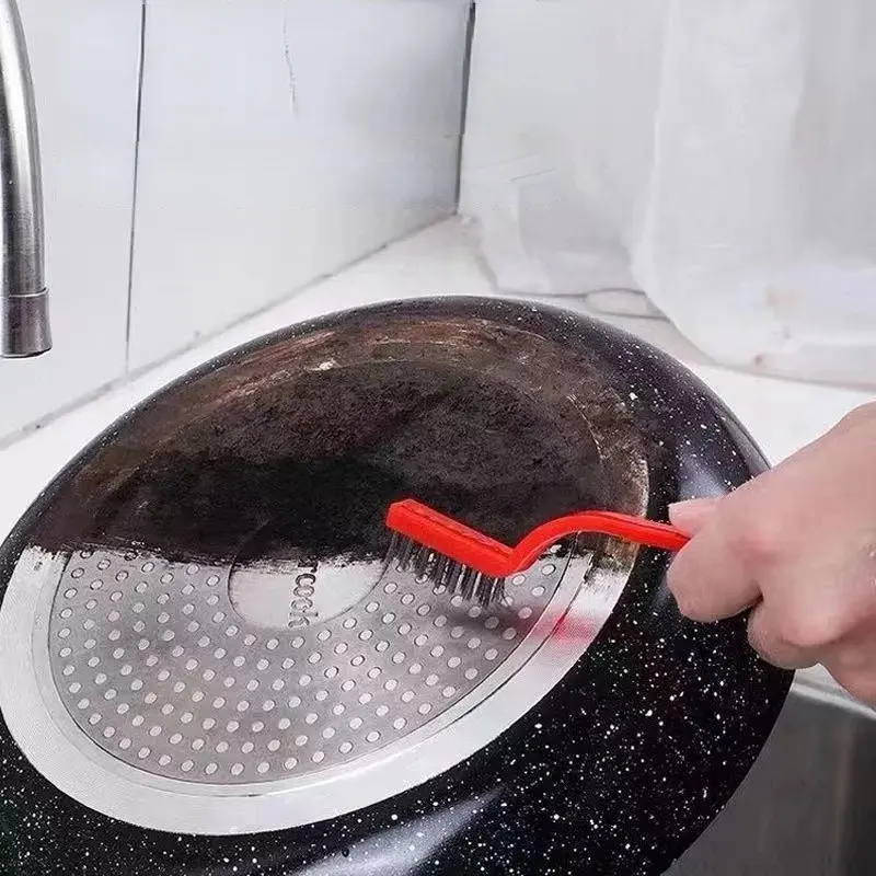 Bàn Chải Làm Sạch Tay Cầm Dài Cho Bếp Ga, Đầu Dây Kim Loại, Phạm Vi Bếp, Mui Xe, Bàn Chải Vết Dầu, Dụng Cụ Làm Sạch Nhà Bếp Đa Chức Năng 5