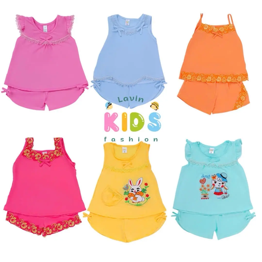 [COMBO 3 BỘ] đồ bộ thun lạnh mặc ở nhà cho bé gái size 5-35kg