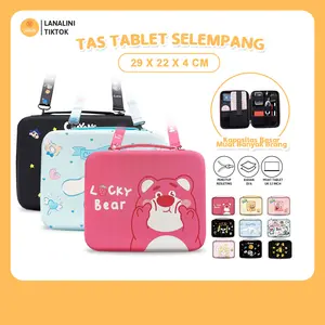 Tas Tempat Tablet Tali Selempang Motif Kartun Lucu 8 9 10 11 11.9 12 inch Tahan Anti Air Banyak Ruang