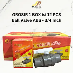 GROSIR 1 Box 12 pcs Stop Kran Ball Valve PVC 3/4 Inch ISCO / Stop Keran Pipa Ballvalve