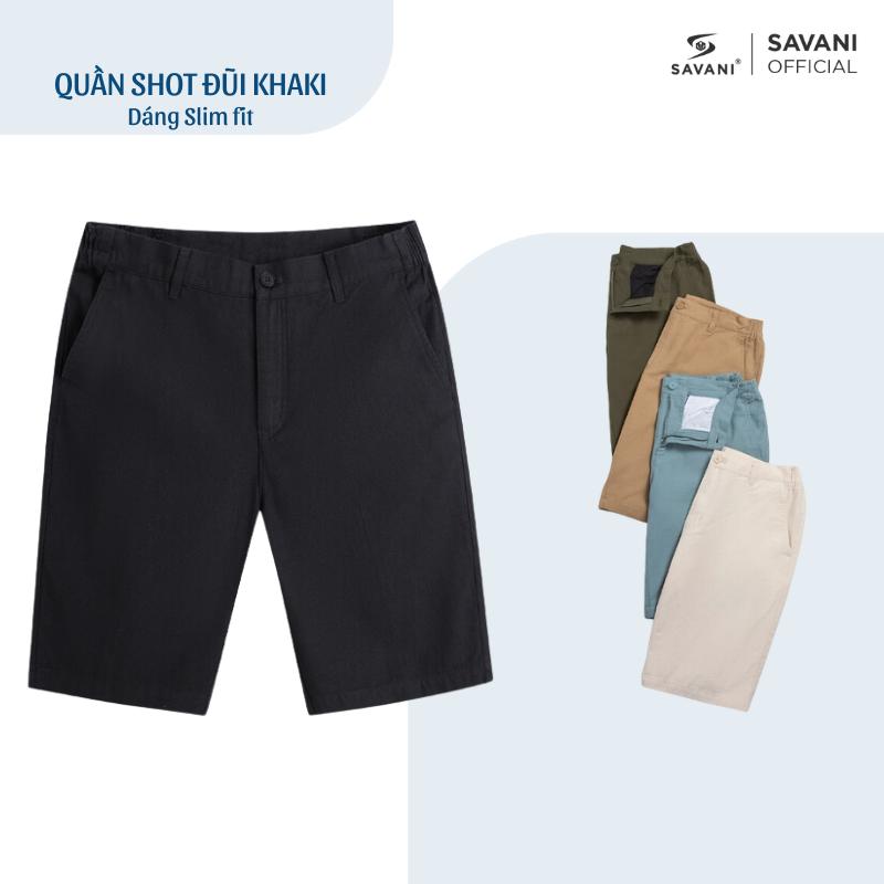 Quần short khaki đũ nam SAVANI  phom cứng cáp tôn dáng , co dãn tốt MSO006S4