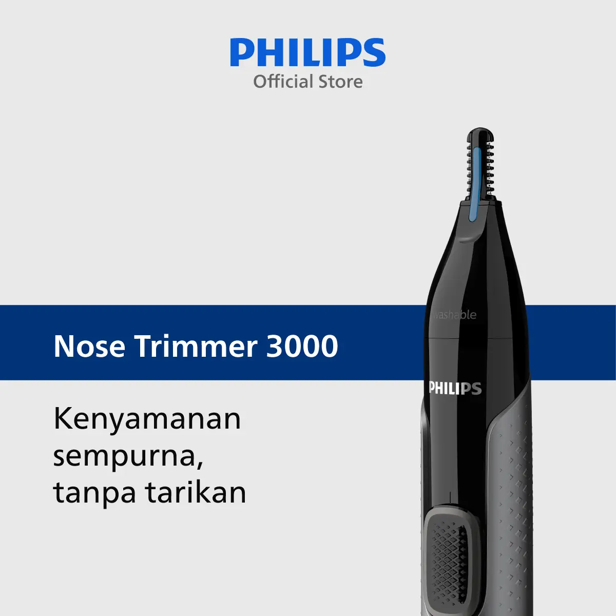 Philips | Nose Trimmer 3000 | Alat Cukur Trimmer Bulu Hidung Alis Telinga Electric | Nyaman Tanpa Tarikan | NT3650/16