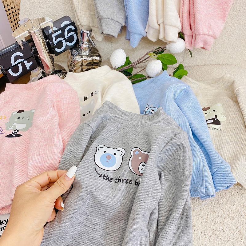 ￼BD-001 Combo Bộ Quần Áo Dài Tay Chất Liệu Len Nhung Lông Thỏ Mềm Mại, Ấm Áp Cho Bé Trai Bé Gái Size từ 4-15kg