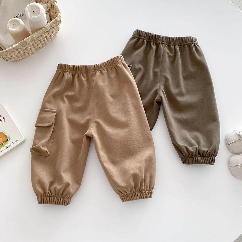 Product Introduction of New Autumn Kids Trousers 0 5T Boys Solid Color Casual Harem Children Baby Simplicity Cargo Pants 4