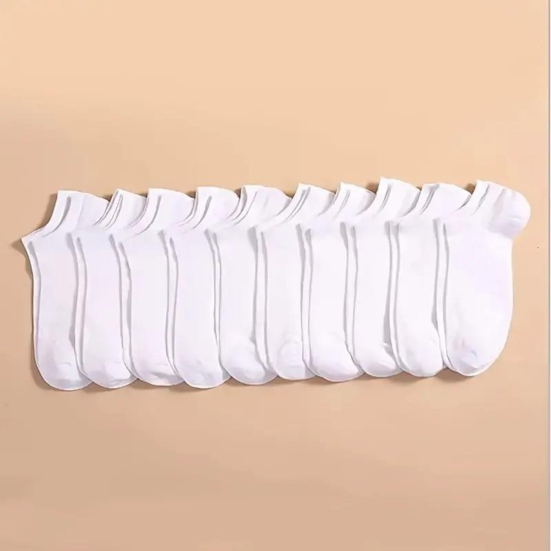 20 Pairs Unisex Solid Ankle Socks, Casual Breathable Low Cut For Summer Daily Wear, Multipack Minimalist Plain Ankle socks. Men's Socks & Hosiery, Menswear. Women's Socks. sock sale, Basic , Fashion 3
