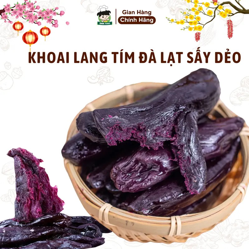 Khoai Lang Tím Sấy Dẻo Nguyên Củ Snack Food  Thức Ăn Vặt 1