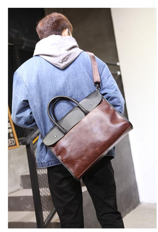 Product Introduction of Fashion Trendy Men's Shoulder Bag Trendy Men's Briefcase Briefcase Ol Men's Handbag New Crossbody Bag 15