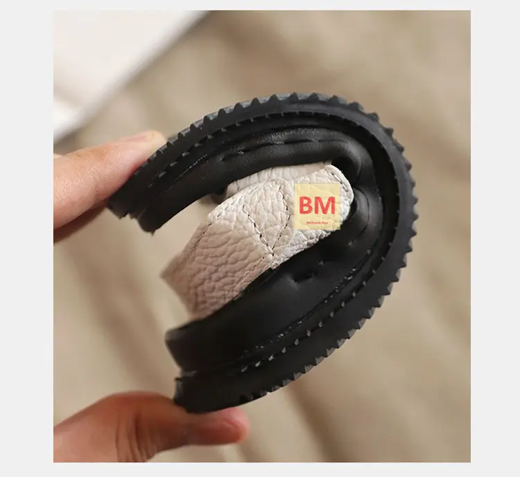 [FORM nhỏ] Sandal Quai Hậu  Trắng - Đen  Bé Trai Size21-30 Dép Sandal Dép Sandal Cho Bé BM17 da mềm, thời trang, hottrend mẫu mới HQBE 3