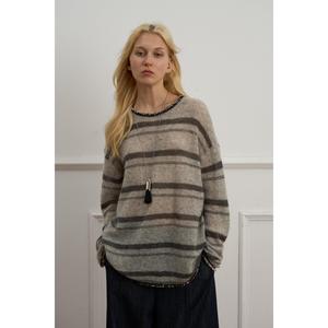 Modern Striped Wool-Blend Crewneck Sweater