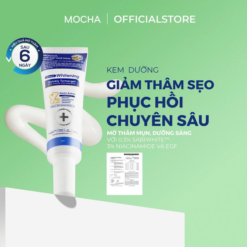 [MOCHA] Kem Giảm Thâm Mụn Smart Whitening Mocha, Chiết Xuất Nghệ Trắng Hiệu Quả Mờ Thâm Sẹo, Dùng Được Cho Nhiều Vùng Da