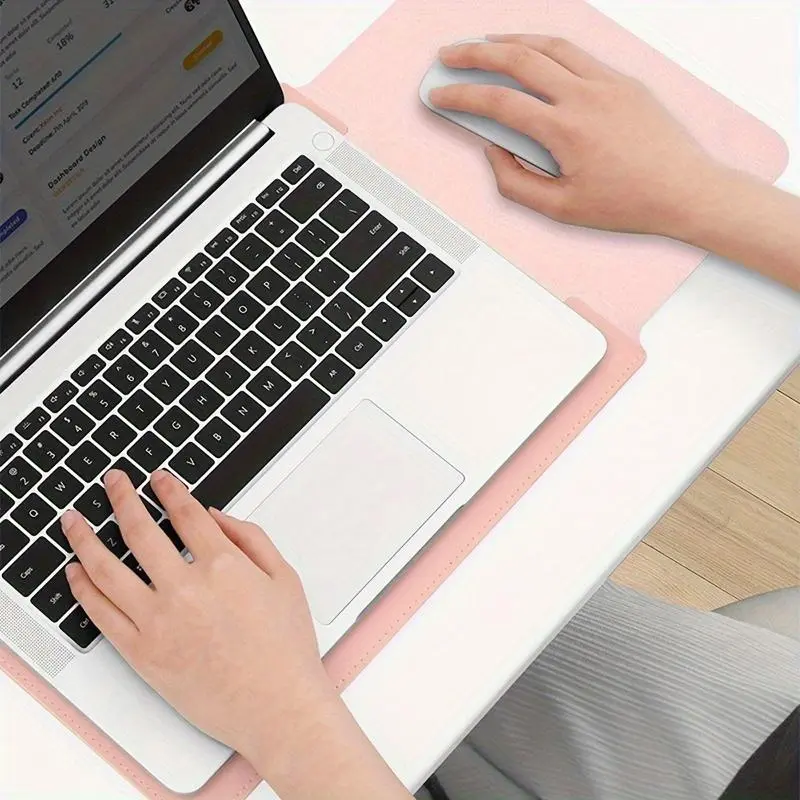 Solid Color Laptop Case, 1 Count Portable Slim Laptop Protective Cover with Mouse Pad, Dustproof Laptop Protector for Home Office 5