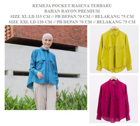 Product Introduction of seira id Hasena BAJU WANITA Baju Kemeja Wanita Oversize / Hasena Rayon Premium MODEL BAJU WANITA TERBARU BAJU ATASAN KEKINIAN Katun Lembut Simple Variasi Panjang 4