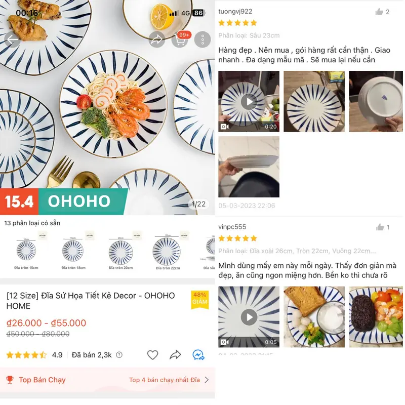 Đĩa Sứ Họa Tiết Kẻ Hạ Trúc Decor - OHOHO HOME 2